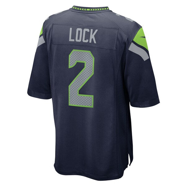 Drew Lock Seattle Seahawks Nike Team Game Jersey - College Navy - Image 3