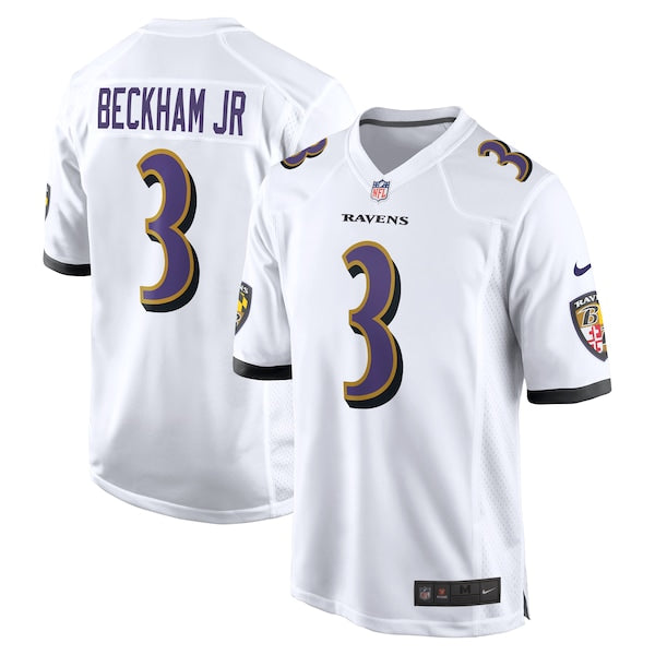 Odell Beckham Jr. Baltimore Ravens Nike Game Jersey - White/Black - Image 2