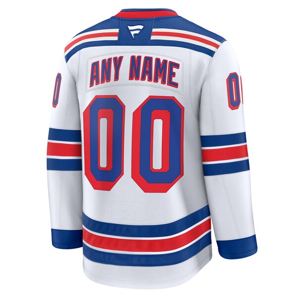 New York Rangers Away Premium Custom Jersey - White/Navy/Royal - Image 4