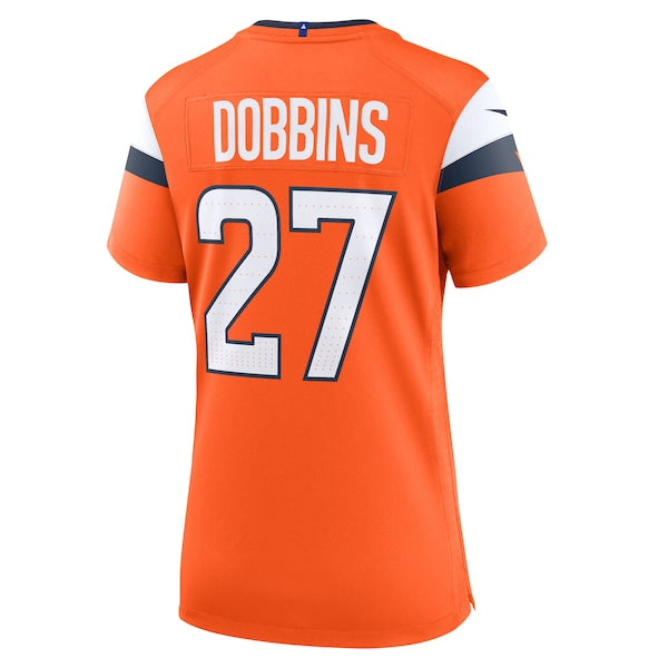 J.K. Dobbins Denver Broncos Nike Women's Team Game Jersey - Orange - Image 3