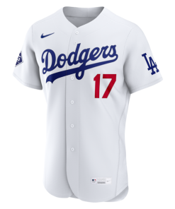 Alternative view of Shohei Ohtani Los Angeles Dodgers Nike Home Authentic Sponsor Patch Jersey - White