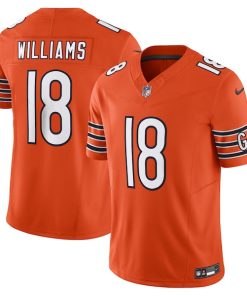 Alternative view of Caleb Williams Chicago Bears Nike Vapor F.U.S.E. Limited Jersey - Orange/White/Navy