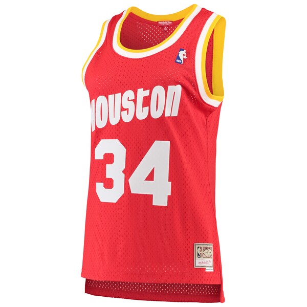 Hakeem Olajuwon Houston Rockets Women's 1993/94 Hardwood Classics Swingman Jersey - Red/Navy - Image 3
