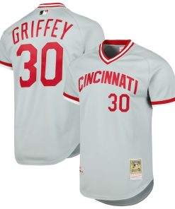 Ken Griffey Jr. Cincinnati Reds 2004 Cooperstown Collection Authentic Throwback Jersey - Gray