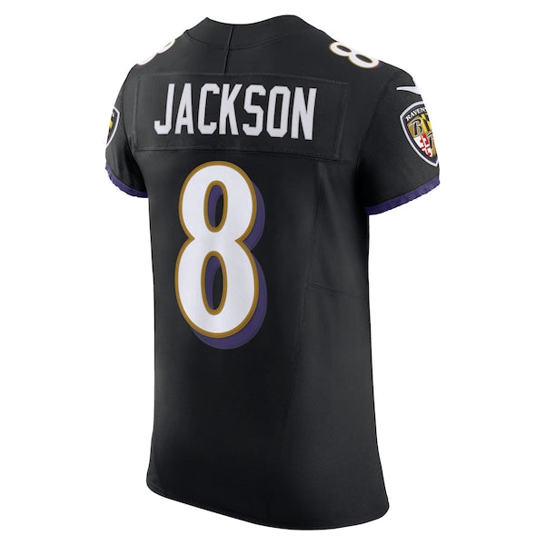 Lamar Jackson Baltimore Ravens Nike Alternate Vapor F.U.S.E. Elite Jersey - Black - Image 3