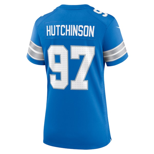 Aidan Hutchinson Detroit Lions Nike Women's Game Jersey - Blue/Black/White - Image 4