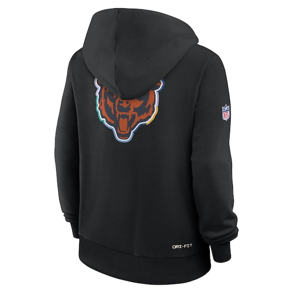 Chicago Bears Nike Women's 2025 NFL Crucial Catch Sideline Standard Issue Dri-FIT Hoodie - Black - Image 2