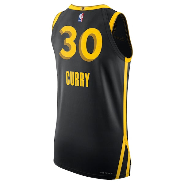 Nike Stephen Curry Golden State Warriors Authentic Jersey - City Edition - Black - Image 3
