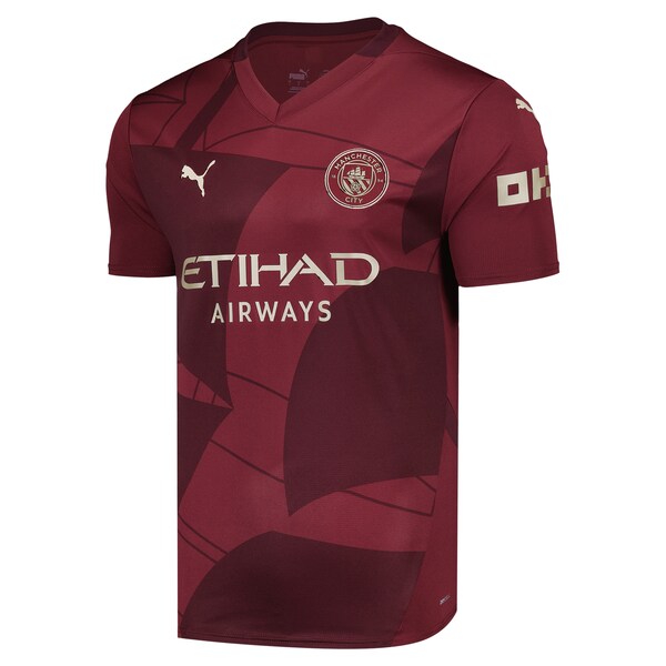 Erling Haaland Manchester City Puma 2024/25 Third Replica Player Jersey - Burgundy - Image 2
