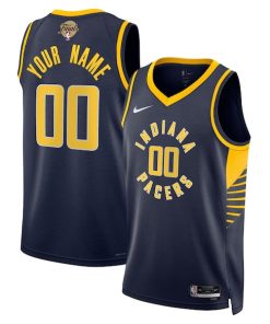 Indiana Pacers Nike Unisex 2025 NBA Finals Patch Custom Swingman Jersey - Navy - Icon Edition