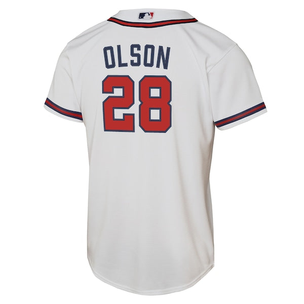 Matt Olson Atlanta Braves Nike Youth Home Replica Player Jersey - White - Image 3