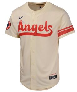 Alternative view of Los Angeles Angels Nike Youth City Connect Limited Jersey - Cream