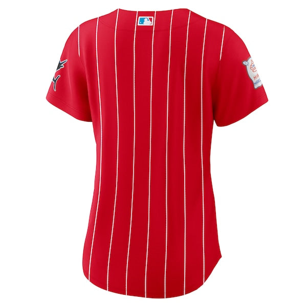 Miami Marlins Nike Women's City Connect Replica Jersey - Red - Image 3