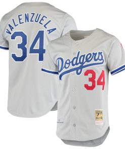 Fernando Valenzuela Los Angeles Dodgers Road 1981 Cooperstown Collection Authentic Jersey - Gray