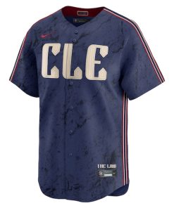Alternative view of Jos¨¦ Ram¨ªrez Cleveland Guardians Nike 2024 City Connect Limited Jersey - Navy