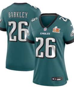 Saquon Barkley Philadelphia Eagles Nike Women's Super Bowl LIX Game Player Jersey - Midnight Green