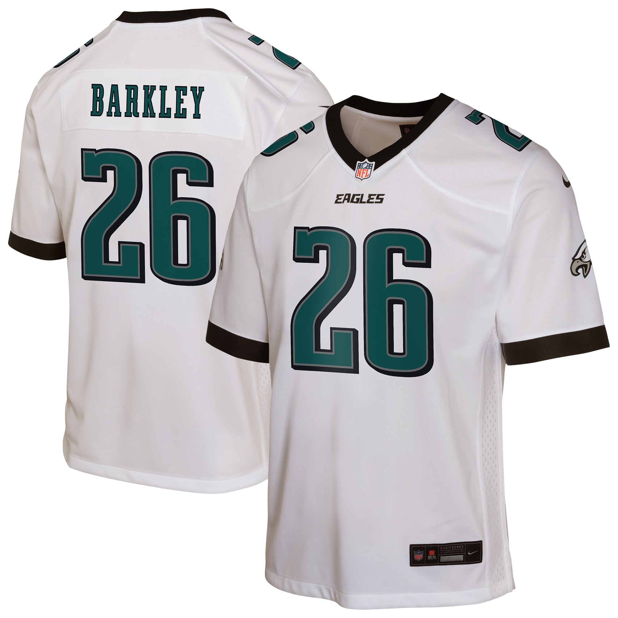 Saquon Barkley Philadelphia Eagles Nike Youth Alternate Game Jersey - Black/Kelly Green/Green/White - Image 10