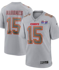 Patrick Mahomes Kansas City Chiefs Nike Super Bowl LVIII Atmosphere Fashion Game Jersey - Gray