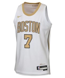 Alternative view of Jaylen Brown Boston Celtics Nike Youth 2025/26 City Edition Swingman Jersey - White