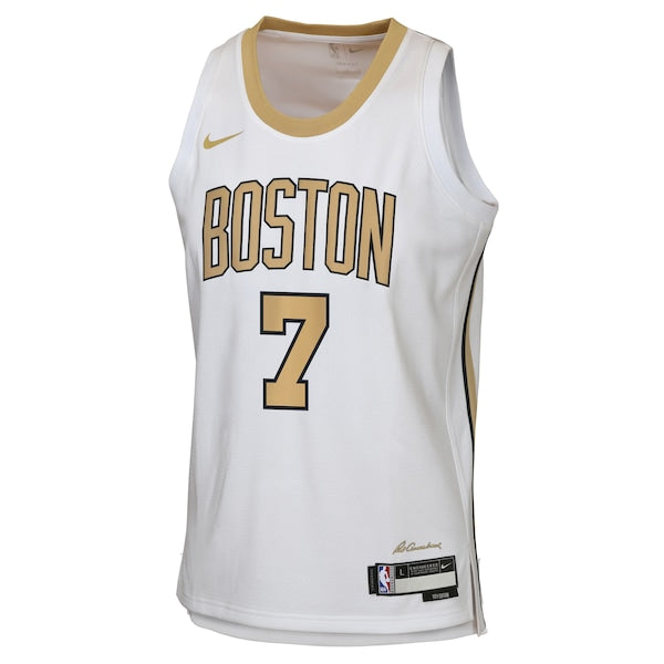 Jaylen Brown Boston Celtics Nike Youth 2025/26 City Edition Swingman Jersey - White - Image 2