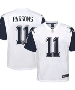 Alternative view of Micah Parsons Dallas Cowboys Nike Youth Alternate Game Jersey - White/Navy