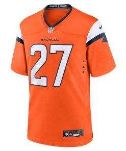 Alternative view of Damarri Mathis Denver Broncos Nike Youth Team Game Jersey -  Orange