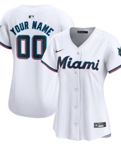 Miami Marlins Nike Women's Home Limited Custom Jersey - White