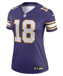 Alternative view of Justin Jefferson Minnesota Vikings Nike Women's Alternate Legend Jersey - Purple