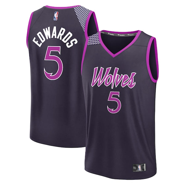 Anthony Edwards Minnesota Timberwolves 2025/26 City Edition Fast Break Jersey - Purple