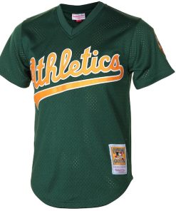 Alternative view of Rickey Henderson Oakland Athletics 1998 Cooperstown Mesh Batting Practice Jersey - Green