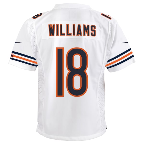 Caleb Williams Chicago Bears Nike Youth White Game Jersey - White/Navy - Image 4