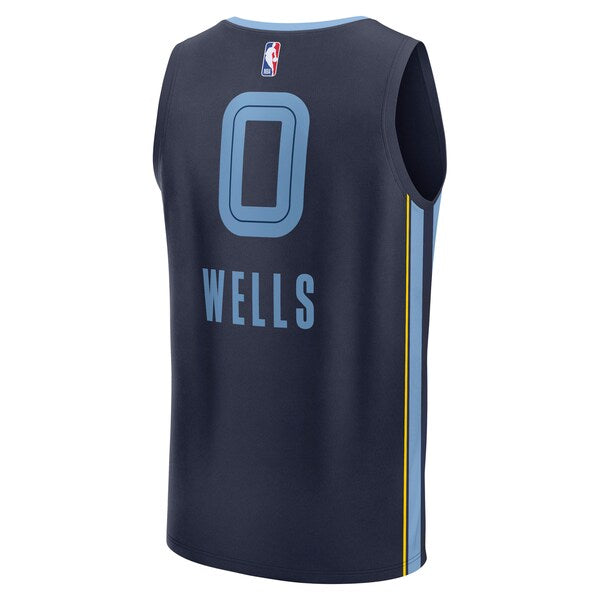 Jaylen Wells Memphis Grizzlies Fast Break Replica Player Jersey - Icon Edition - Navy - Image 3