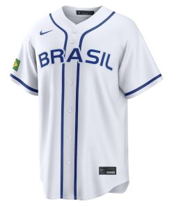 Alternative view of Brazil Baseball Nike 2026 World Baseball Classic Home Pick-A-Player Jersey - White
