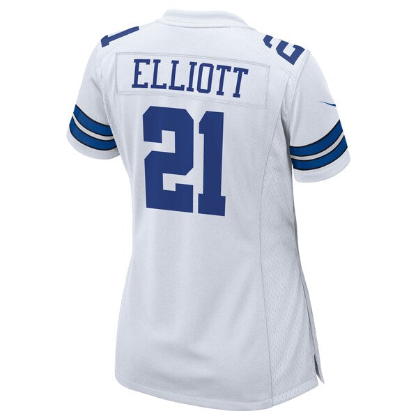 Ezekiel Elliott Dallas Cowboys Nike Women's Team Game Jersey - White/Navy - Image 4