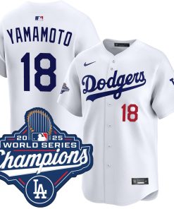 Yoshinobu Yamamoto Los Angeles Dodgers Nike 2025 Gold World Series Champions Limited Jersey - White