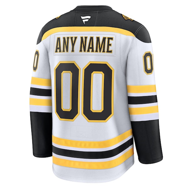 Boston Bruins Away Premium Custom Jersey - White/Black - Image 3