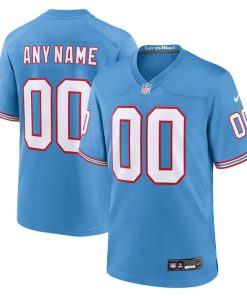 Tennessee Titans Nike Oilers Throwback Custom Game Jersey - Light Blue