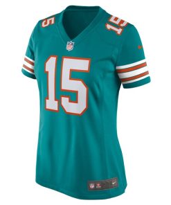 Alternative view of Jaelan Phillips Miami Dolphins Nike Women's Alternate Game Jersey - Aqua