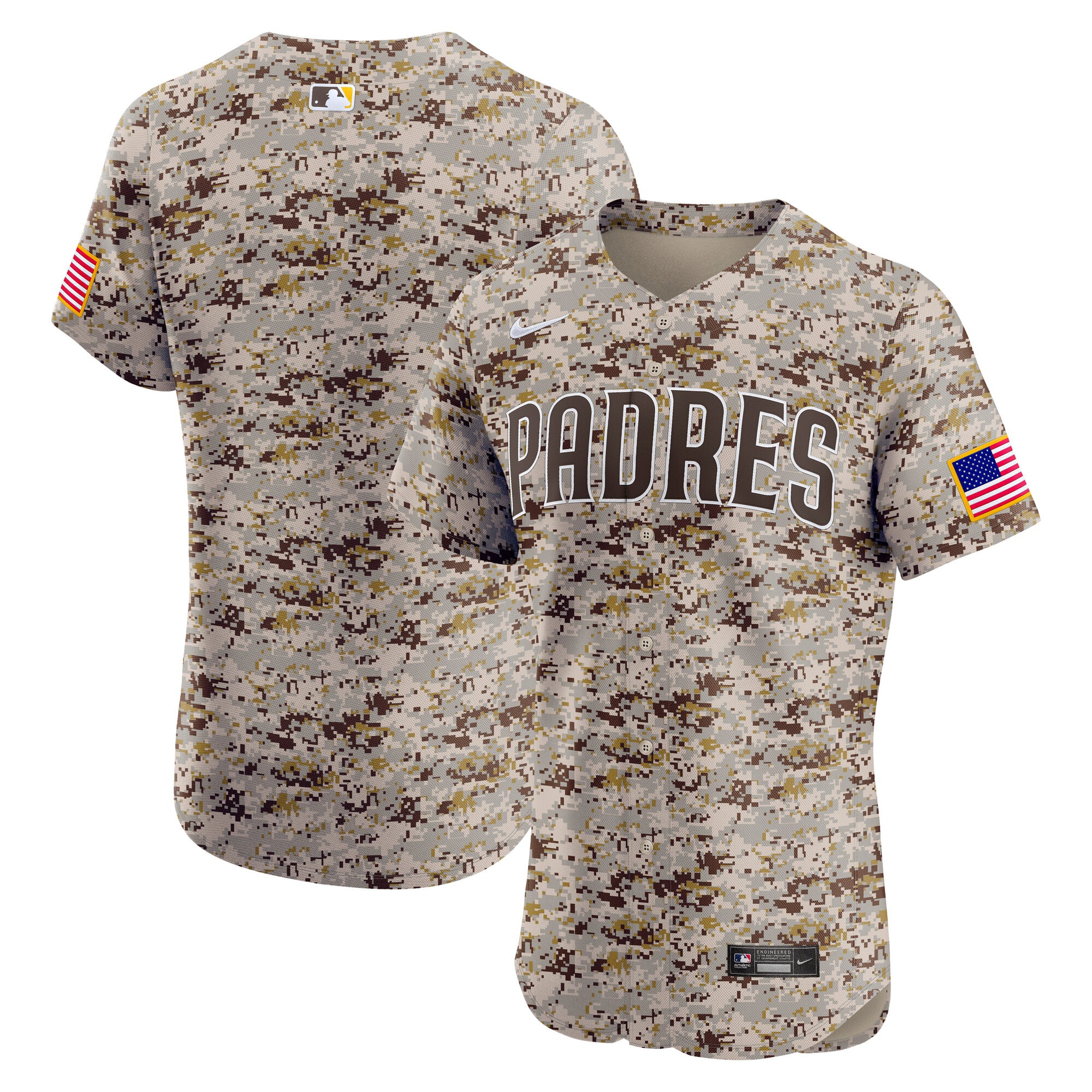 San Diego Padres Nike Home Elite Jersey - White/Brown/Camo - Image 6