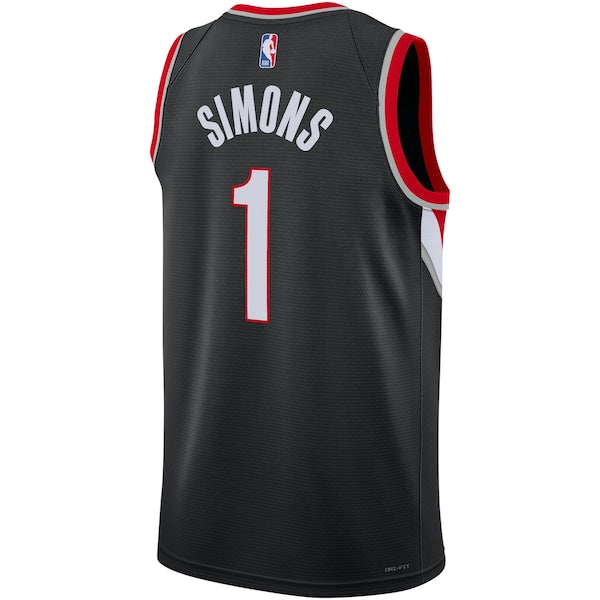 Anfernee Simons Portland Trail Blazers Nike Unisex Swingman Jersey - Icon Edition - Black - Image 3