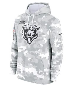 Alternative view of Chicago Bears Nike 2024 Salute to Service Club Fleece Pullover Hoodie - Arctic Camo