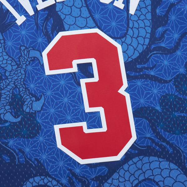 Allen Iverson Philadelphia 76ers 1996/97 Hardwood Classics Asian Heritage 6.0 Swingman Throwback Player Jersey - Royal - Image 6