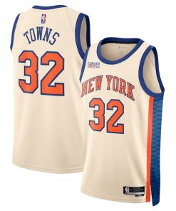 Karl-Anthony Towns New York Knicks Nike Unisex 2025/26 Swingman Jersey - Cream - City Edition