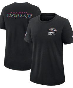 Baltimore Ravens Nike Women's 2025 NFL Crucial Catch Tri-Blend Dri-FIT T-Shirt - Black