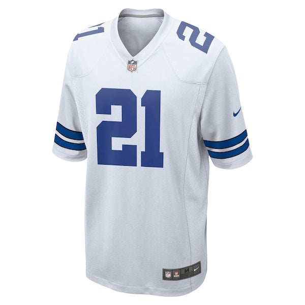 Ezekiel Elliott Dallas Cowboys Nike Team Game Jersey - White/Navy - Image 3