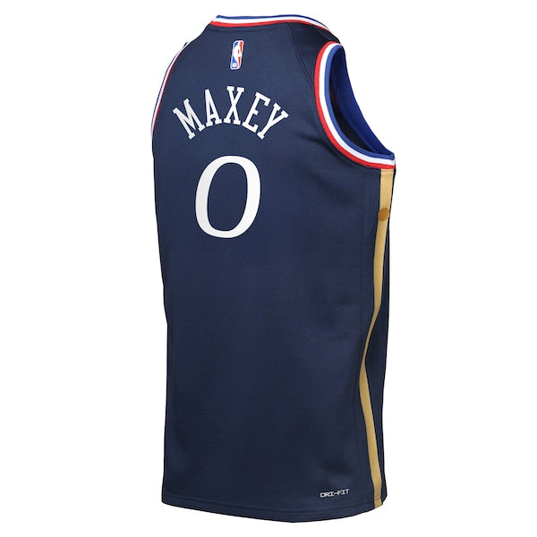 Tyrese Maxey Philadelphia 76ers Nike Youth 2025/26 City Edition Swingman Jersey - Navy - Image 3