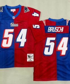 Tedy Bruschi New England Patriots Authentic Split Throwback Retired Player Jersey