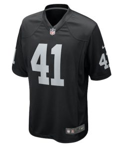 Alternative view of Robert Spillane Las Vegas Raiders Nike Game Player Jersey - Black