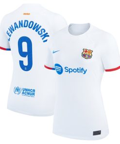 Robert Lewandowski Barcelona Nike Women's 2023/24 Away Replica Jersey - White