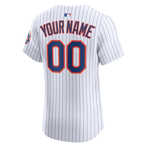 New York Mets Nike Home Elite Custom Jersey - White - Image 3